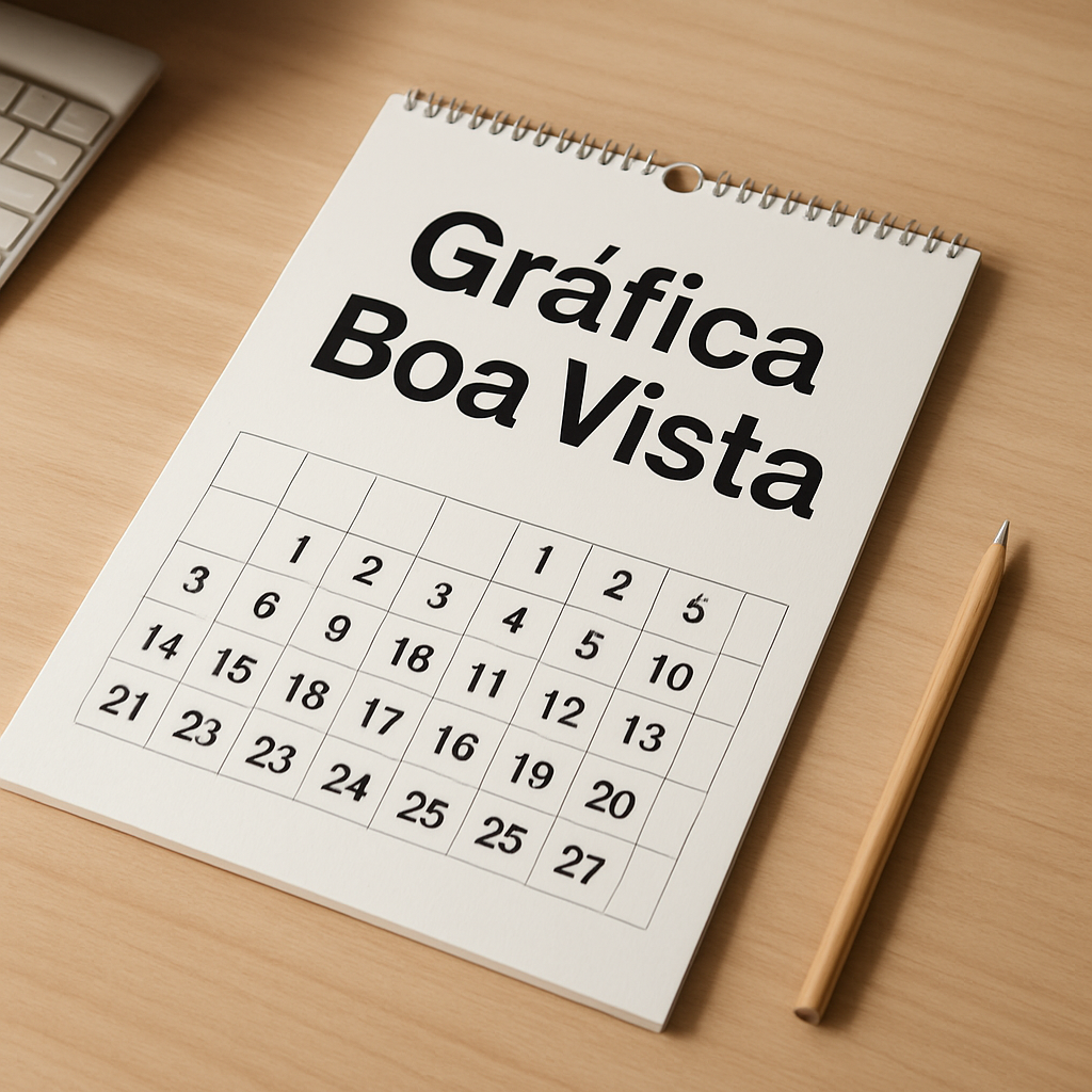 Calendários personalizados produzidos em gráfica de Curitiba, com opções de mesa e parede