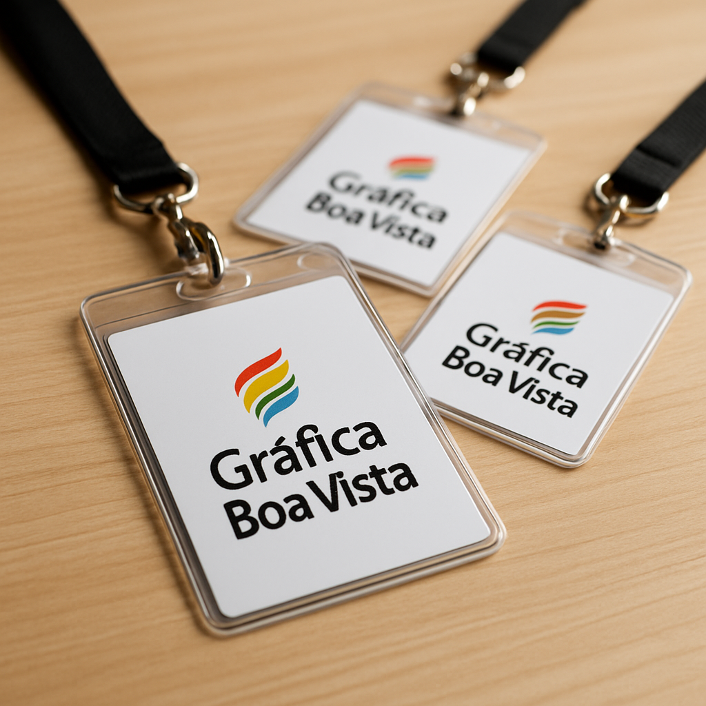 Crachás profissionais em PVC e Polaseal produzidos em gráfica de Curitiba