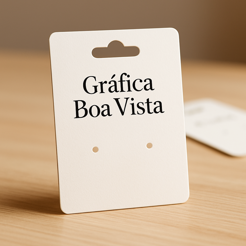 Cartelas para bijuteria impressas em gráfica, com acabamento profissional e papel de alta gramatura