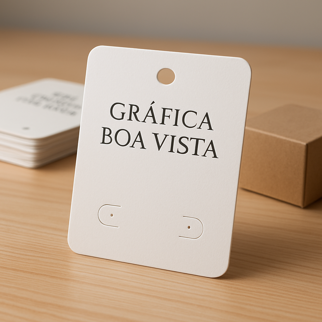 Cartelas para bijuteria impressas em gráfica, com acabamento profissional e papel de alta gramatura