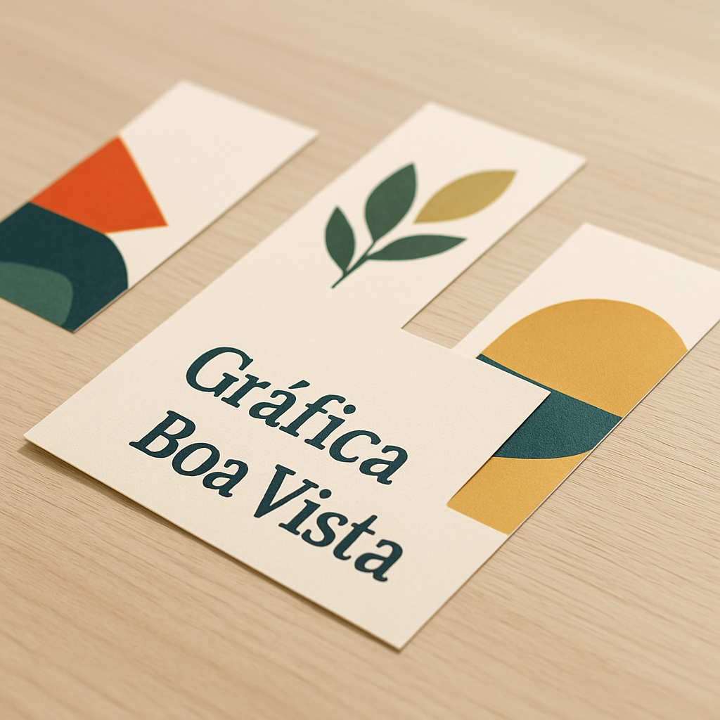 Marca páginas impressos em uma mesa de gráfica, mostrando acabamento profissional e variedade de cores.