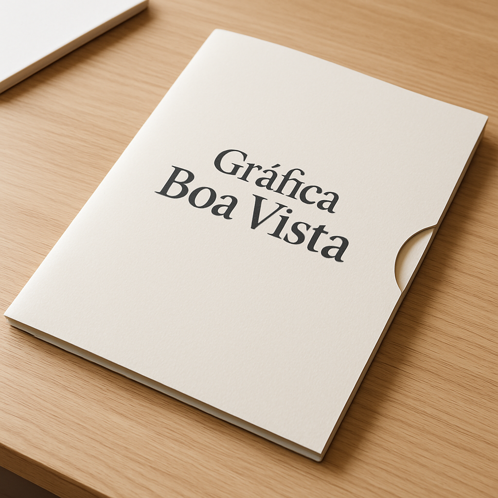 Pasta personalizada produzida em gráfica profissional em Curitiba