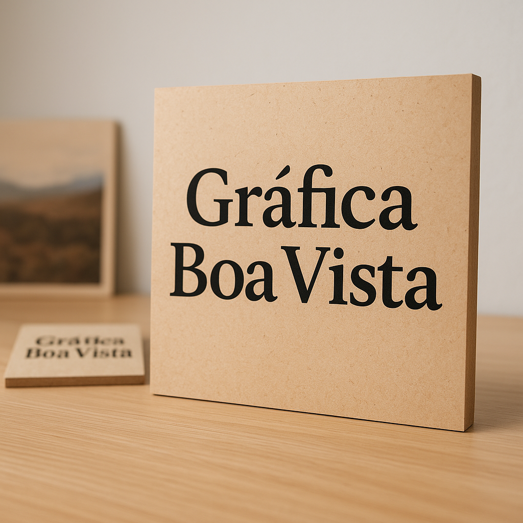 Quadro MDF sendo produzido em uma gráfica profissional em Curitiba