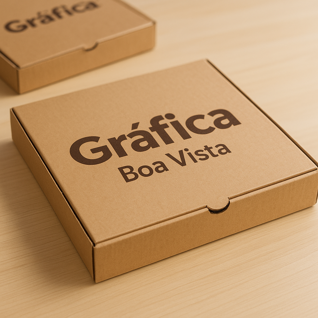 Caixas de pizza personalizadas em uma gráfica de Curitiba, prontas para produção