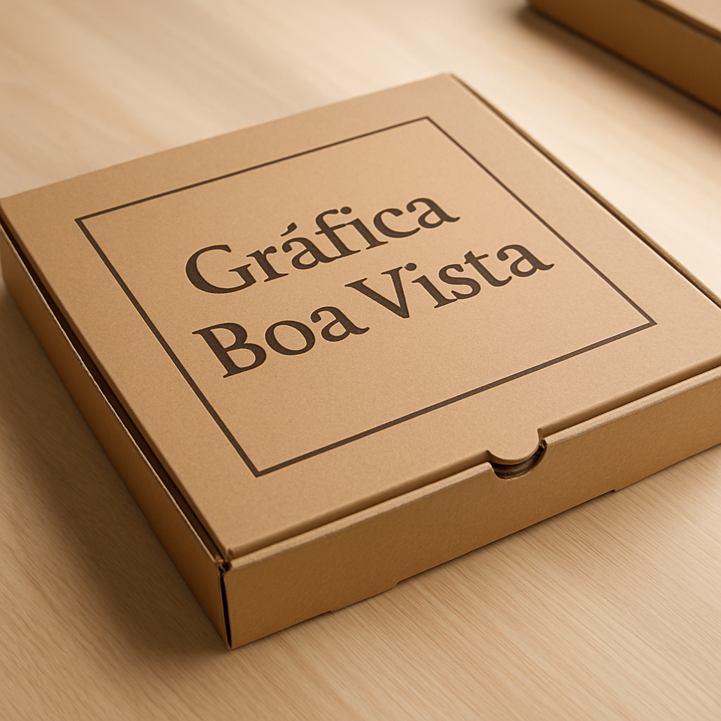 Caixas de pizza personalizadas em uma gráfica de Curitiba, prontas para produção