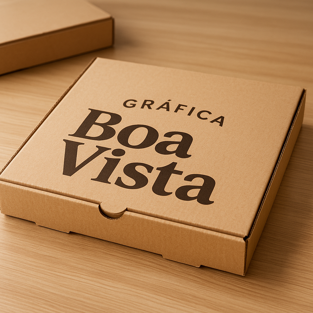 Caixa de Pizza personalizada para clínicas e consultórios, com visual limpo e profissional.
