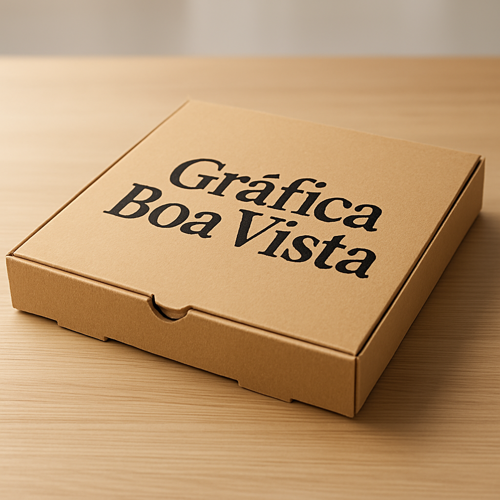 Caixa de Pizza personalizada para clínicas e consultórios, com visual limpo e profissional.