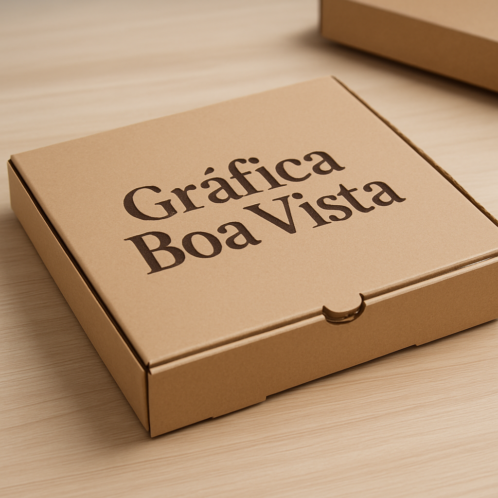 Caixa de Pizza personalizada para clínicas e consultórios, com visual limpo e profissional.
