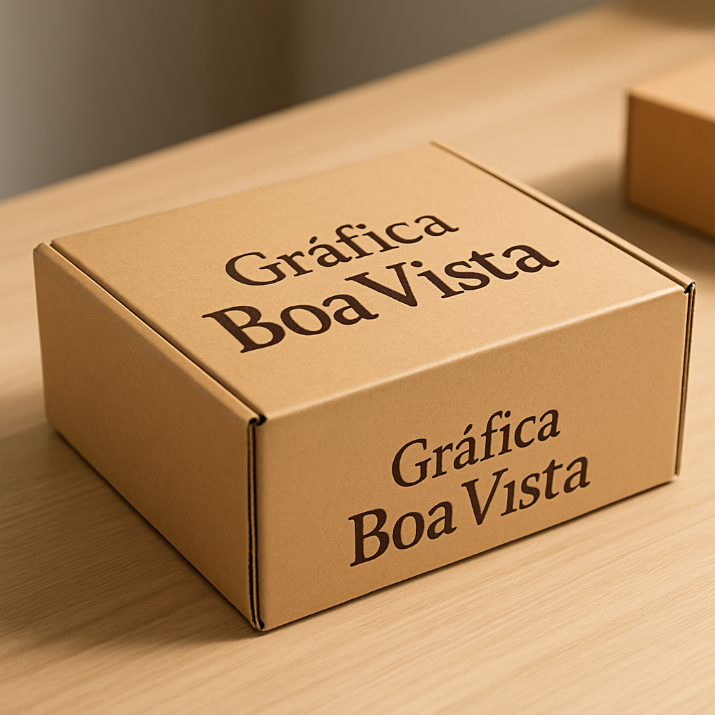 Caixas para delivery personalizadas em Curitiba sobre uma mesa, com acabamento profissional e foco em embalagem de marca