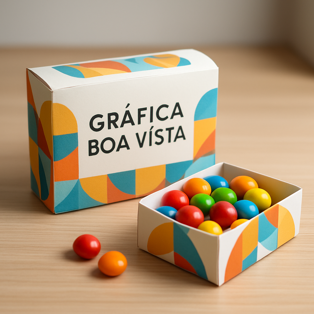 Caixa para doces personalizada em recepção de clínica com visual elegante e profissional