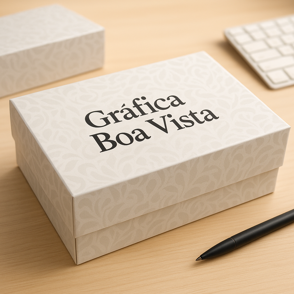 Caixas para presente personalizadas em uma gráfica em Curitiba, com acabamento profissional