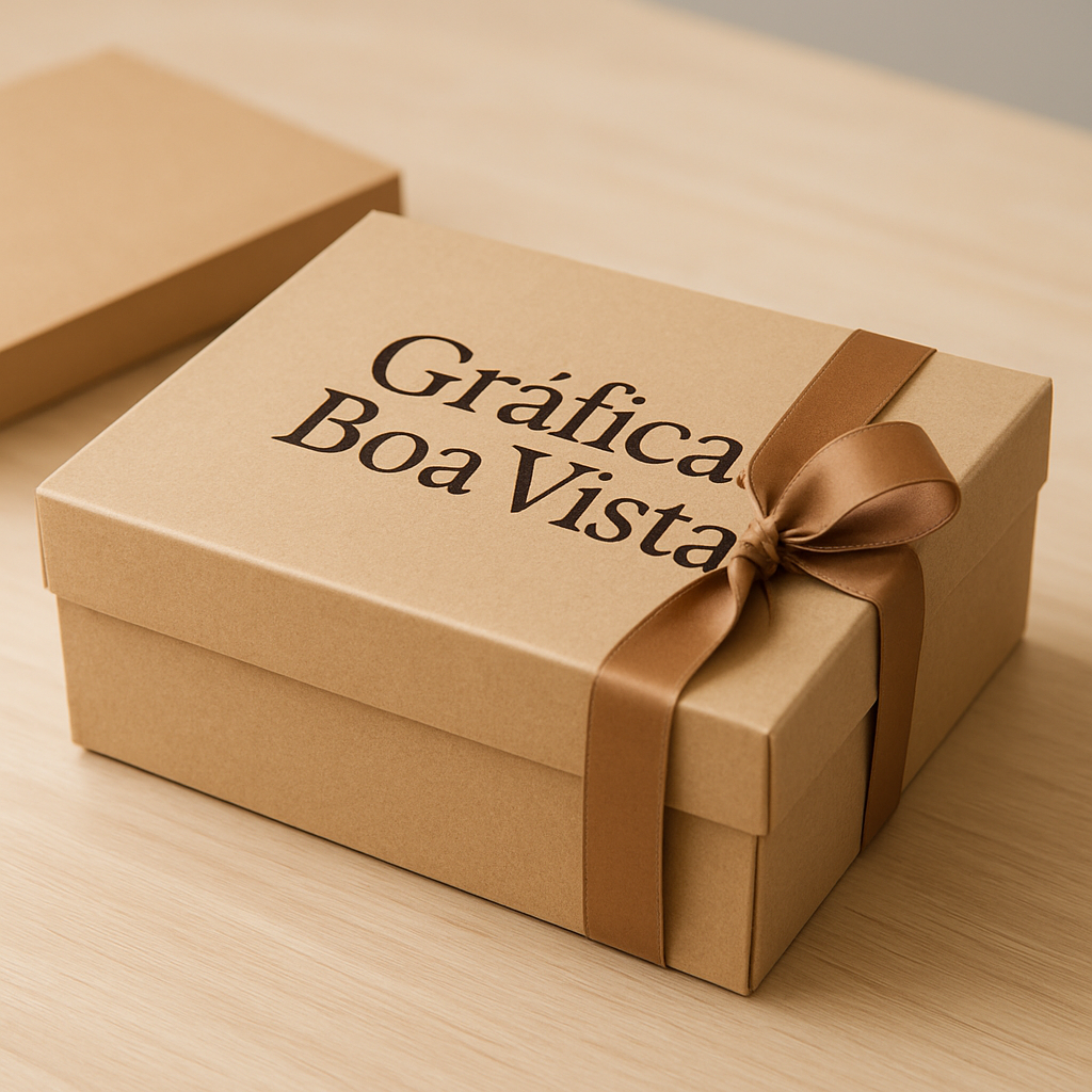 Caixas para presente personalizadas em uma gráfica em Curitiba, com acabamento profissional