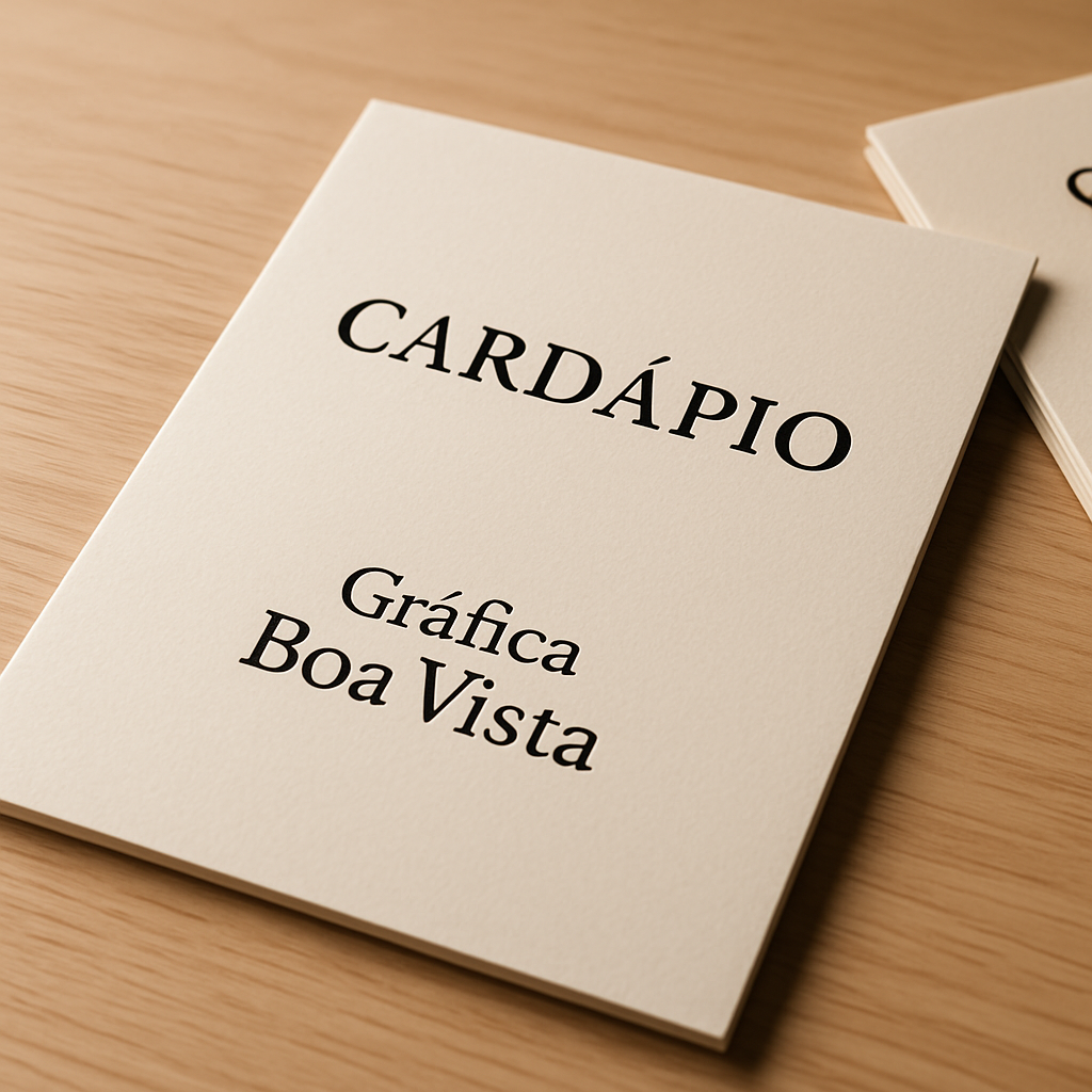 Cardápio para bar em mesa de madeira com acabamento premium e iluminação aconchegante