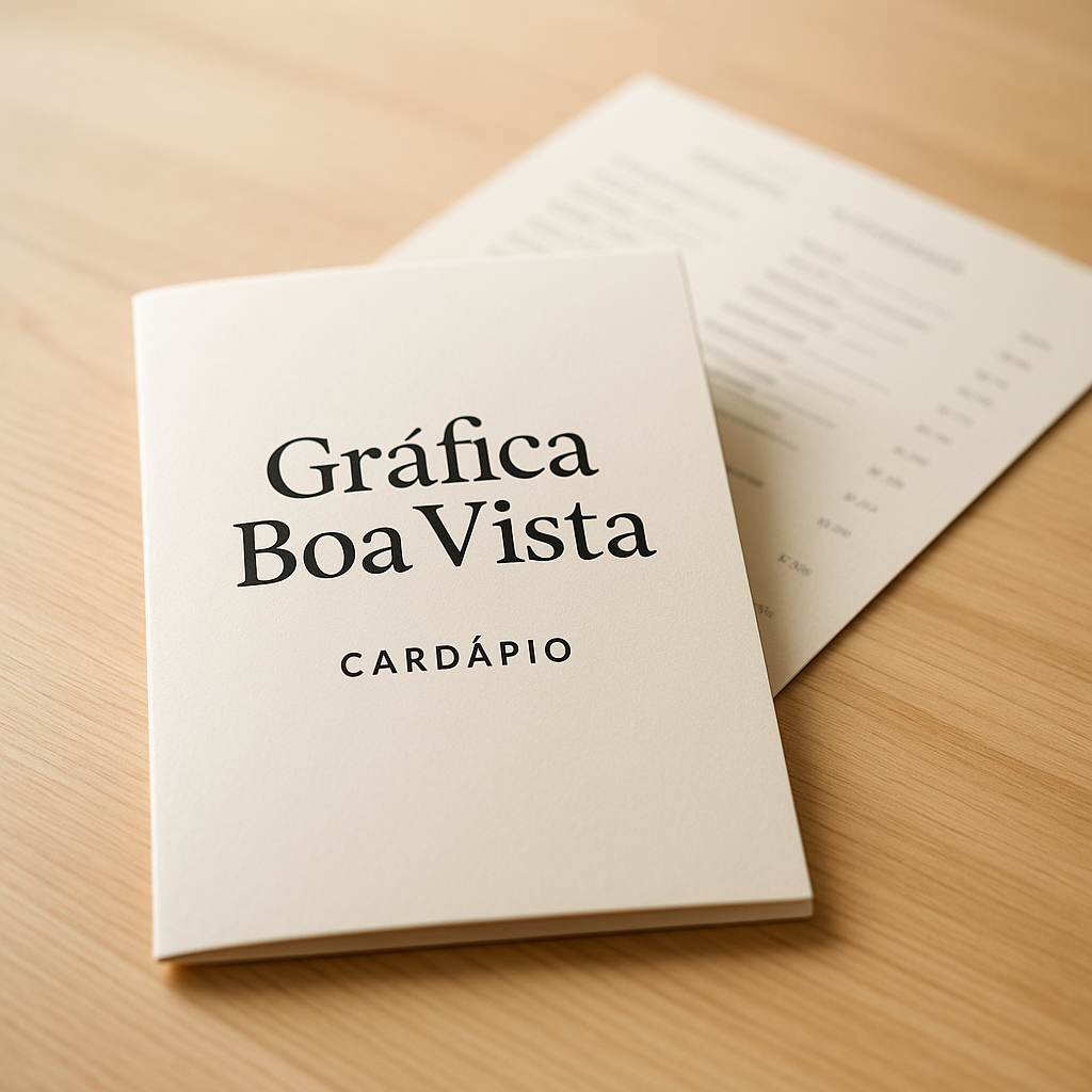 Cardápio para restaurante impresso em mesa de restaurante moderno