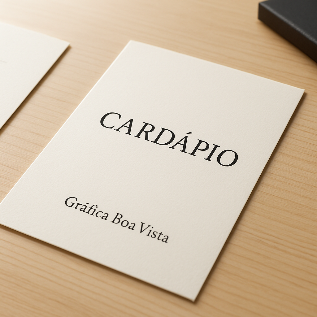 Cardápio para restaurante impresso em mesa de restaurante moderno