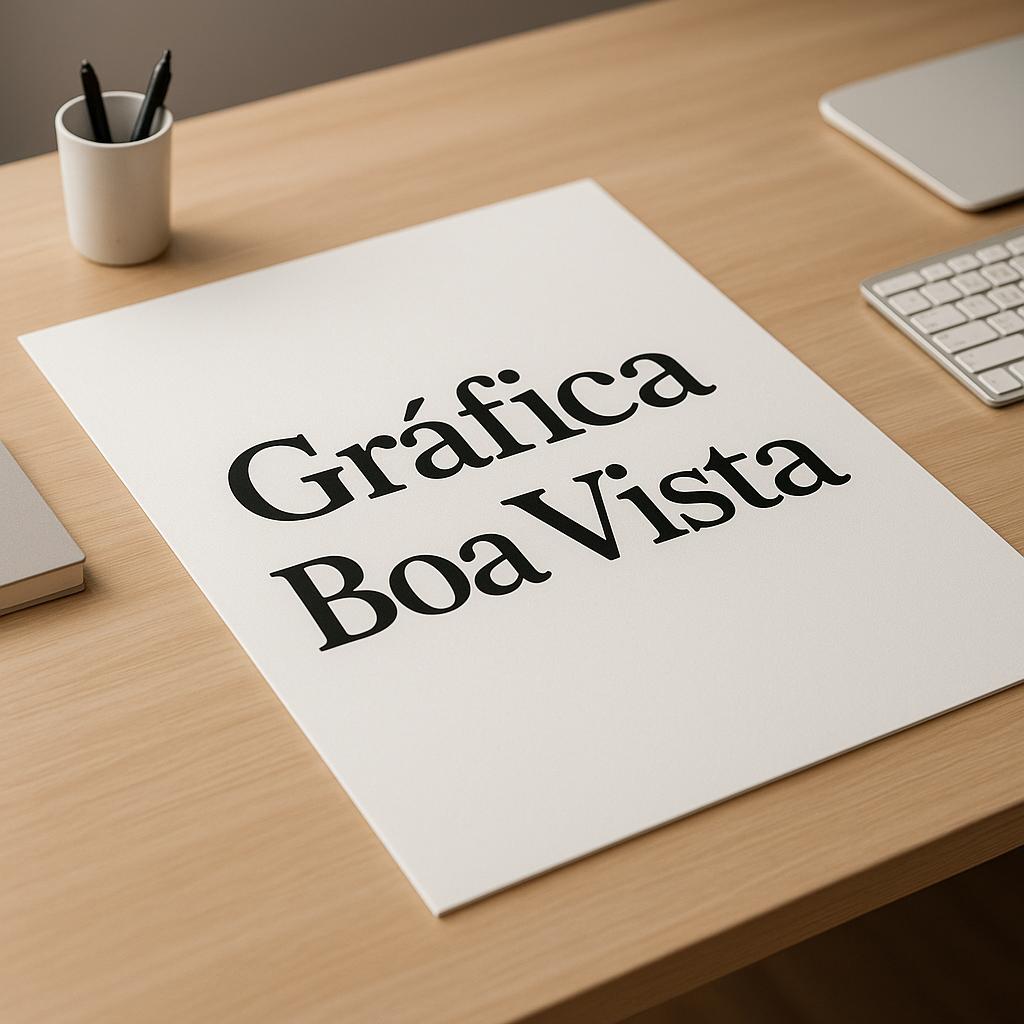 Cartaz A2 sendo avaliado em gráfica profissional em Curitiba