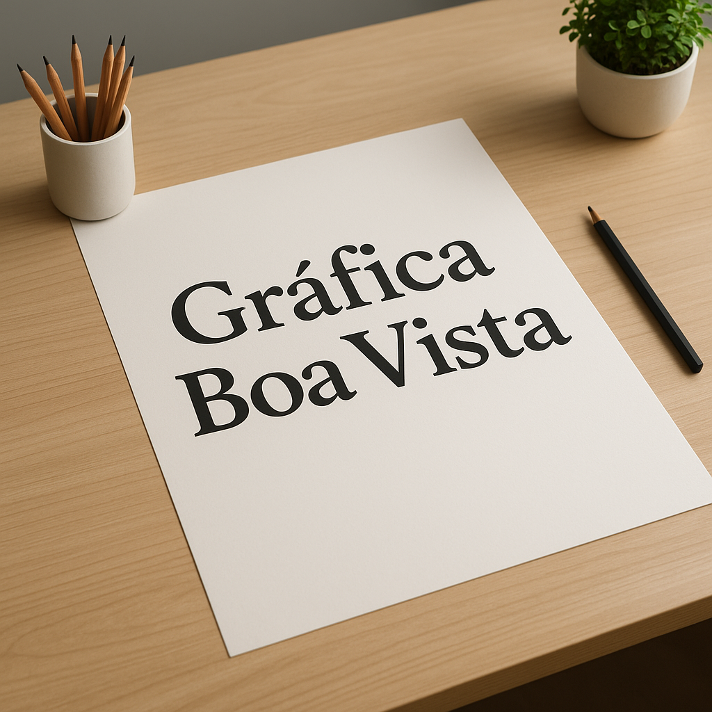 Cartaz A2 personalizado sendo conferido em uma gráfica em Curitiba