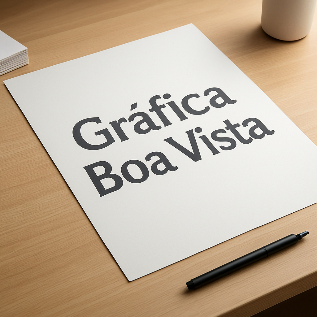 Cartaz A2 personalizado sendo conferido em uma gráfica em Curitiba
