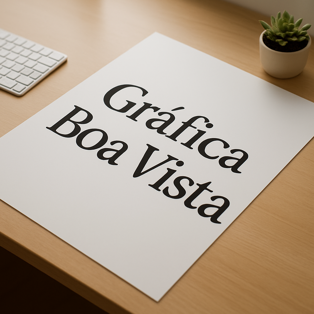 Cartaz A2 em ambiente de gráfica profissional em Curitiba, com visual moderno e sem texto na imagem.