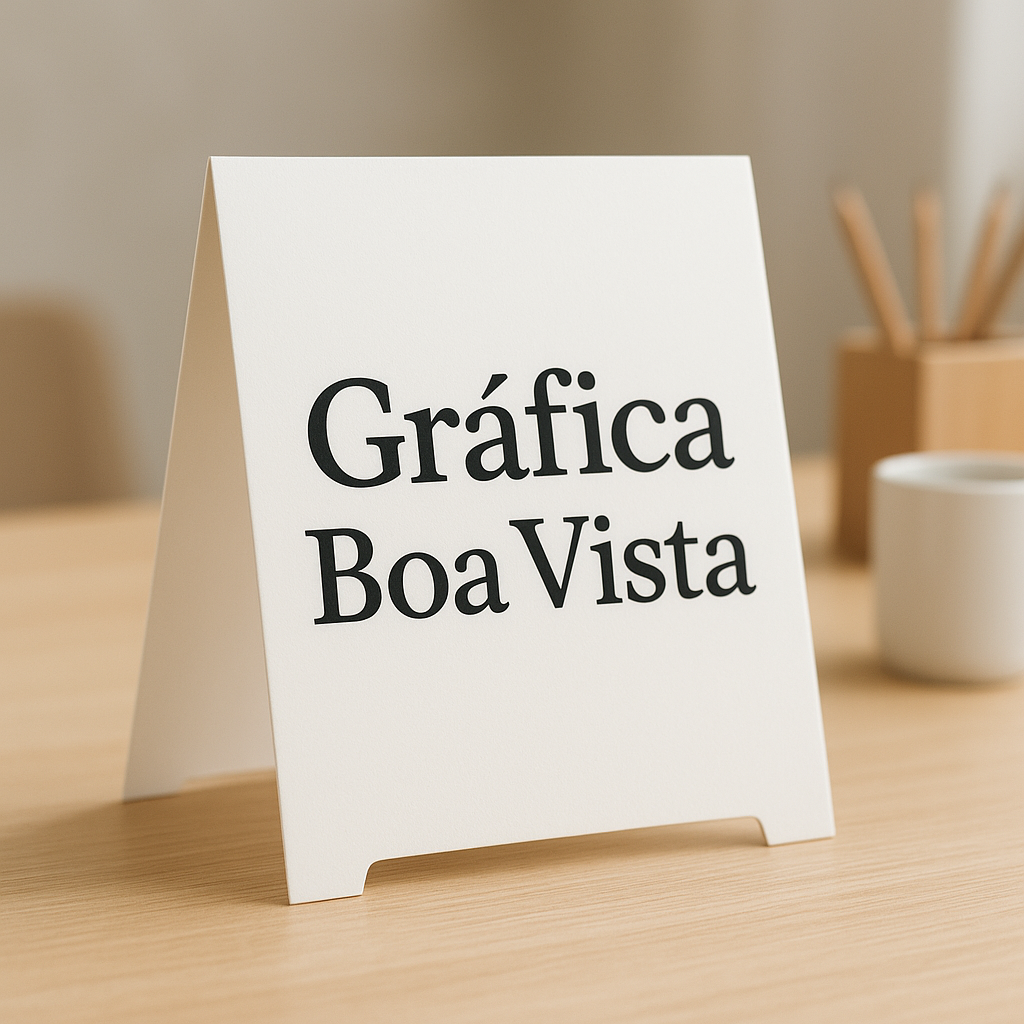 Cavalete personalizado em madeira e ferro em uma gráfica de Curitiba, pronto para uso comercial