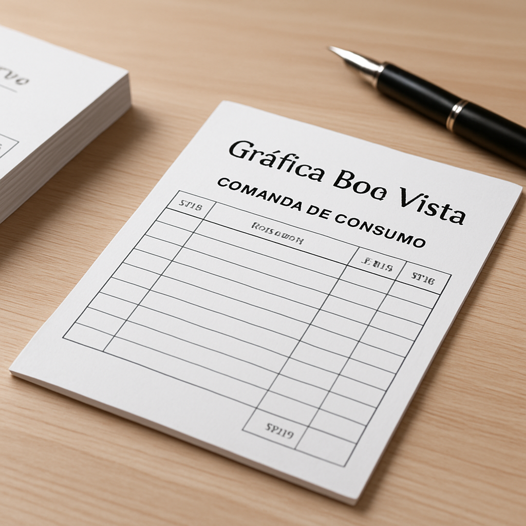 Comanda de Consumo em uma recepção de clínica, com visual profissional e organizado