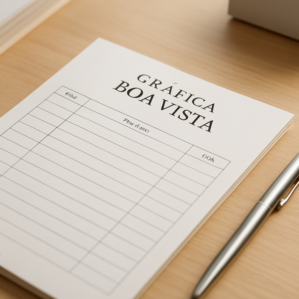 Comandas personalizadas em uma gráfica de Curitiba, com visual profissional e foco em materiais e acabamento