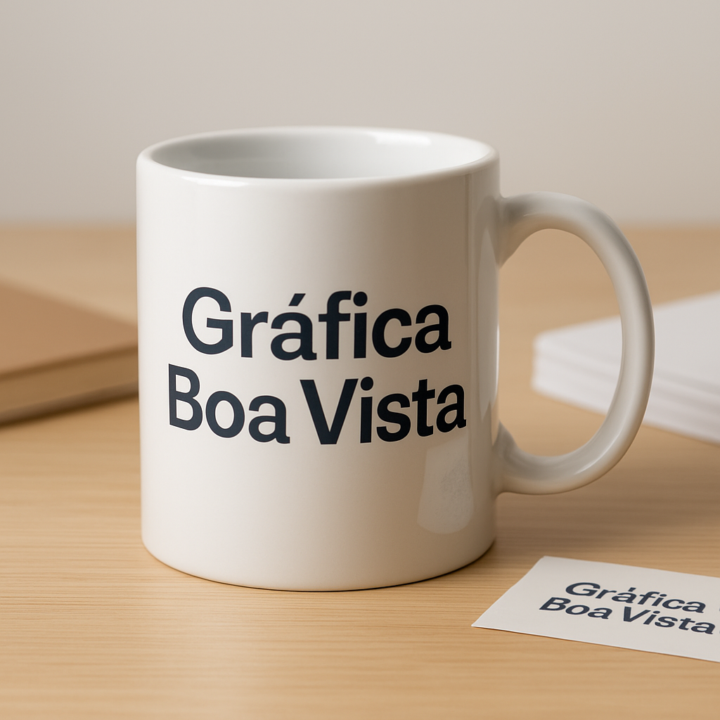 Copos personalizados em diferentes materiais e acabamentos, com aparência profissional em fundo limpo