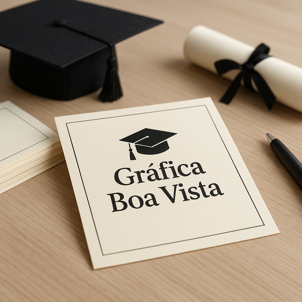 Convites de formatura em uma gráfica de Curitiba, com acabamento elegante e ambiente profissional