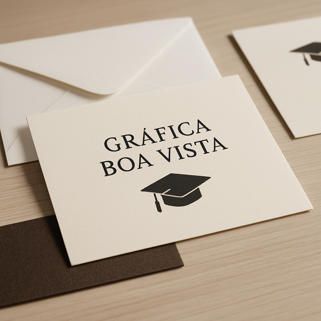 Convites de formatura em uma gráfica de Curitiba, com acabamento elegante e ambiente profissional