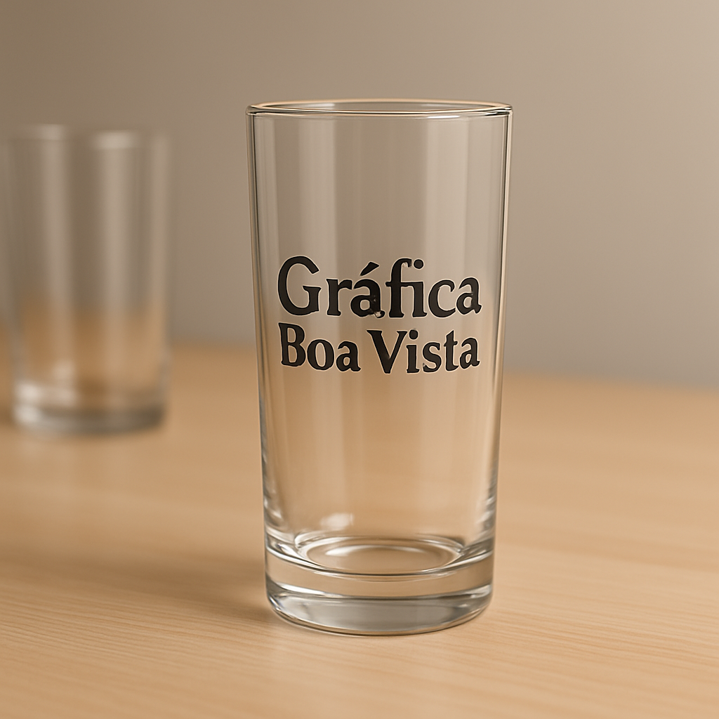 Copo long drink personalizado em recepção de clínica moderna