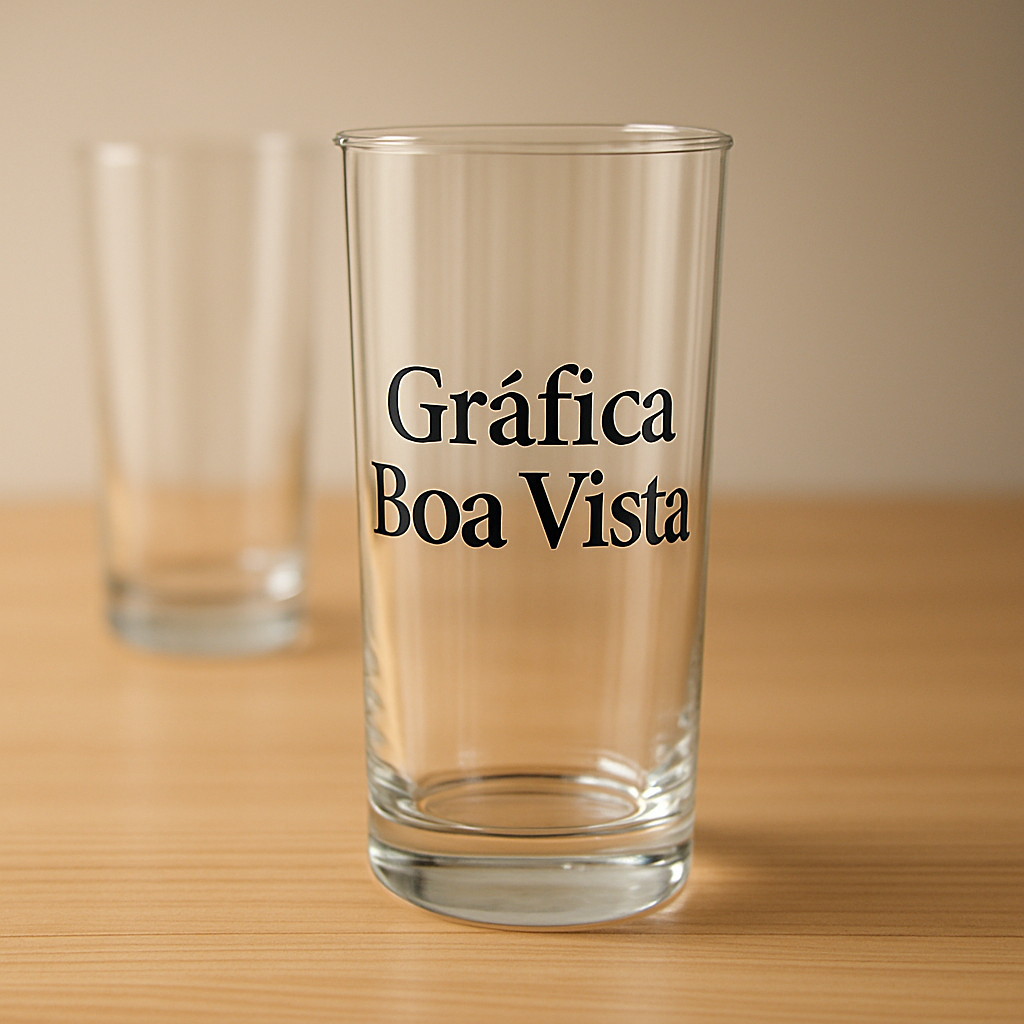 Copo long drink personalizado em recepção de clínica moderna