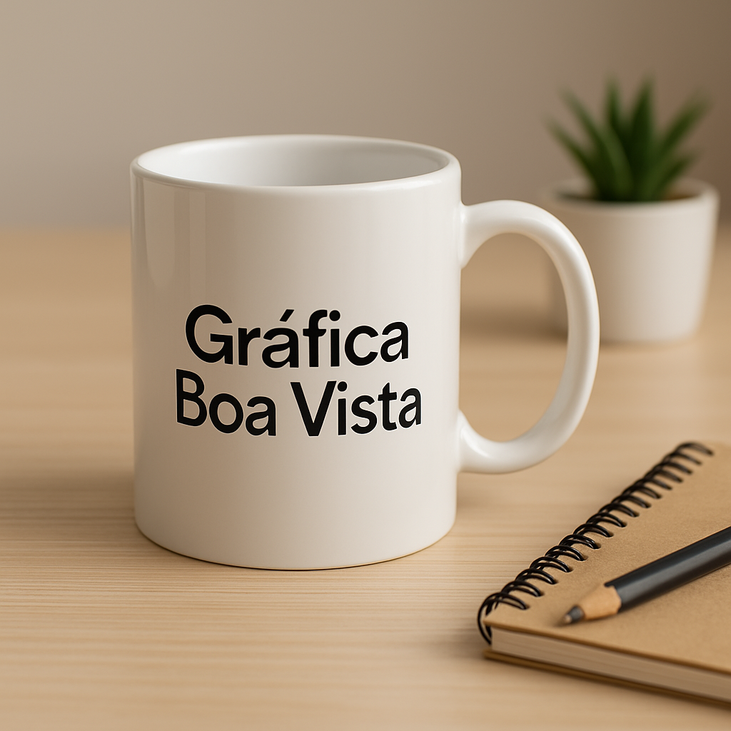 Copo personalizado em destaque em uma gráfica de Curitiba