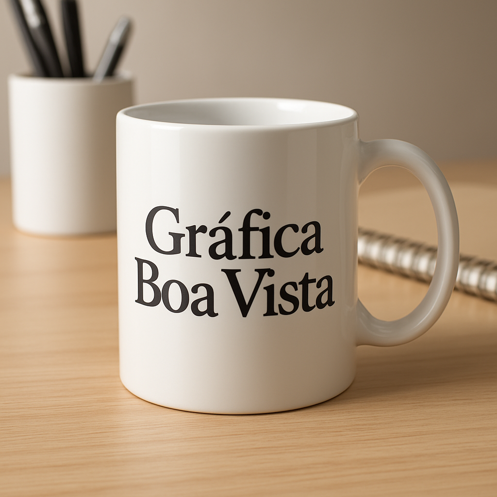 Copo personalizado em destaque em uma gráfica de Curitiba