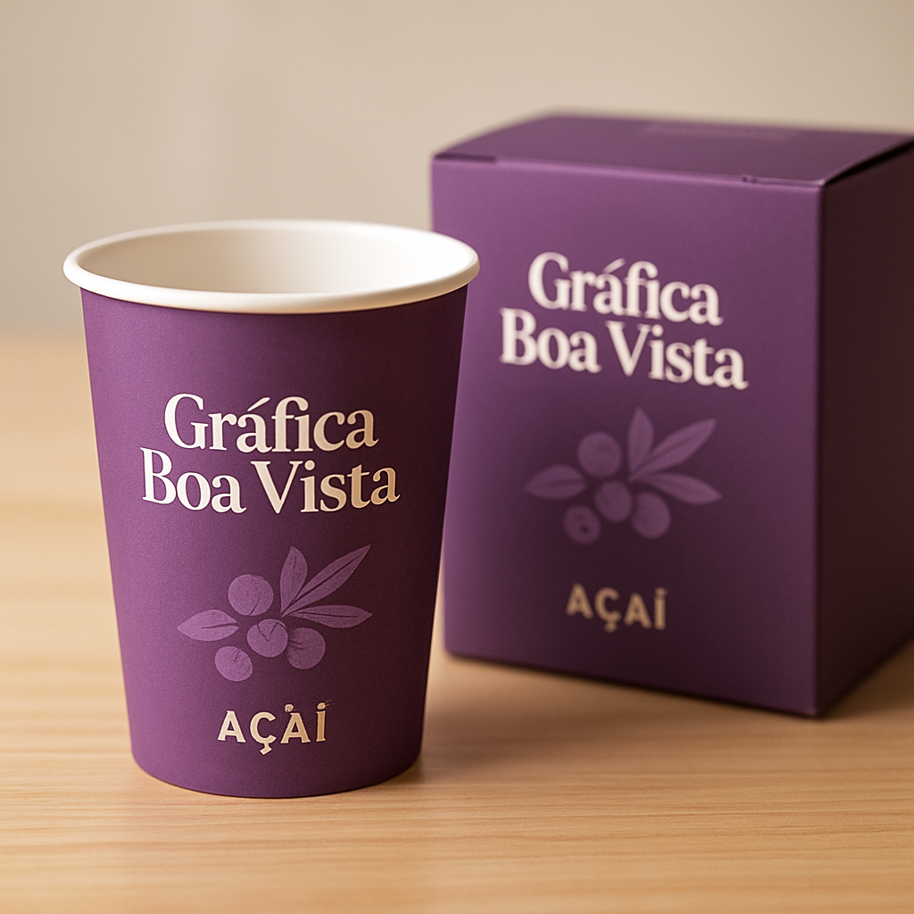 Embalagem para açaí personalizada em ambiente limpo e profissional para clínicas e consultórios