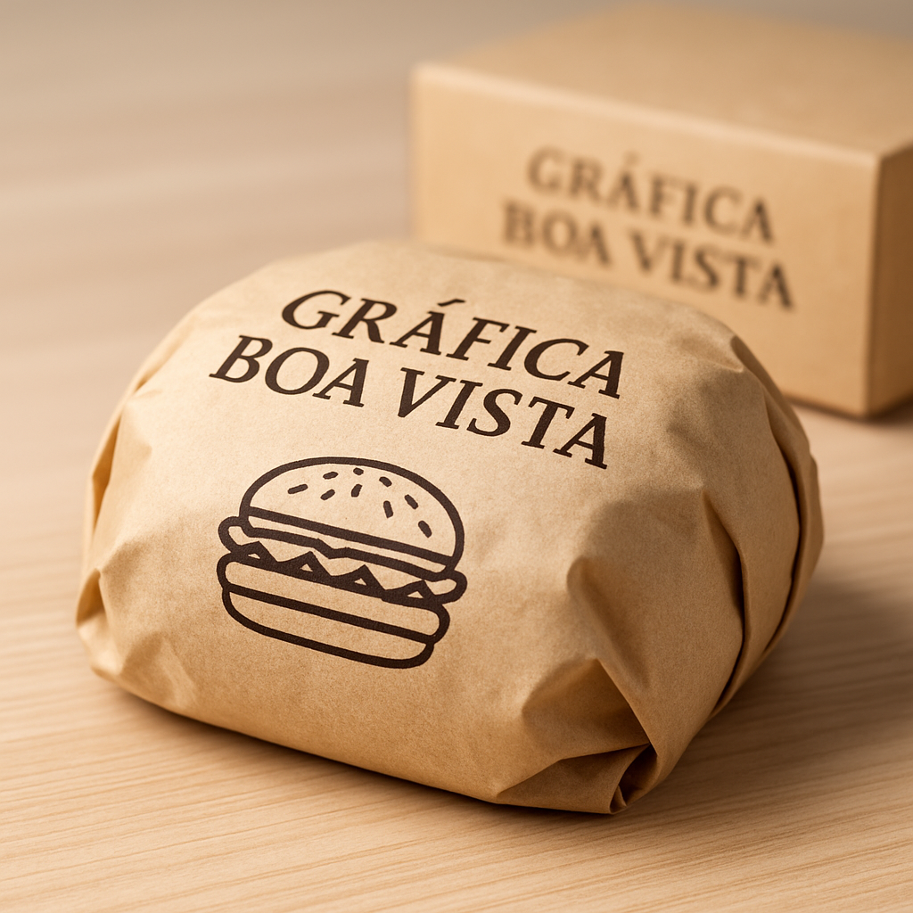 Embalagem para hambúrguer personalizada em gráfica de Curitiba, pronta para delivery