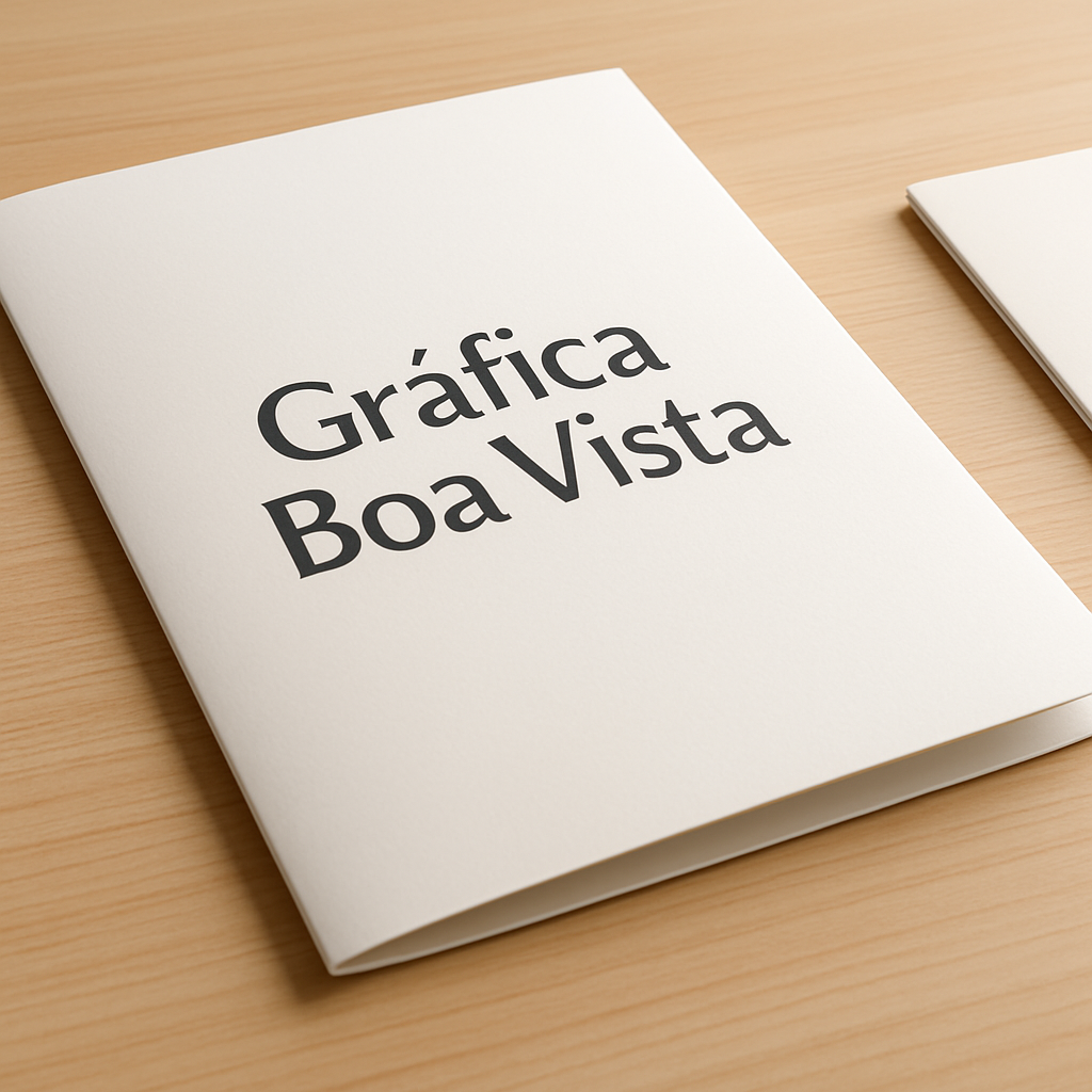 Folder com dobras em uma recepção de clínica, com visual profissional e limpo