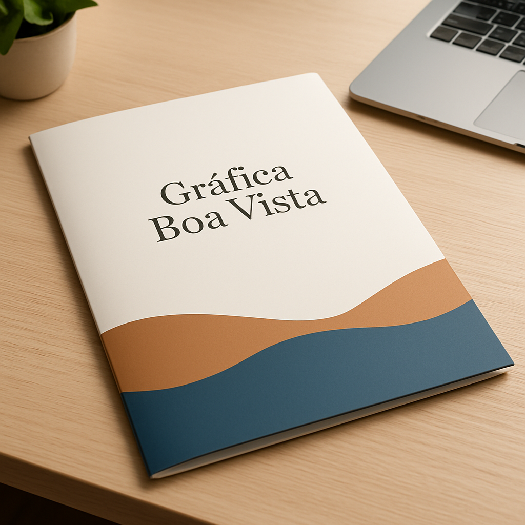 Folder para clínicas e consultórios em ambiente de recepção de clínica, com visual profissional e limpo