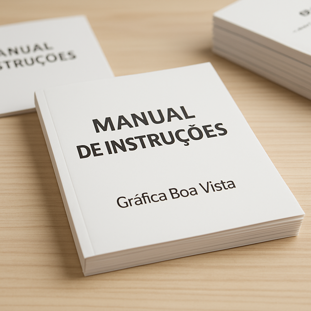 Manual de instruções impresso para clínicas e consultórios em ambiente profissional de gráfica