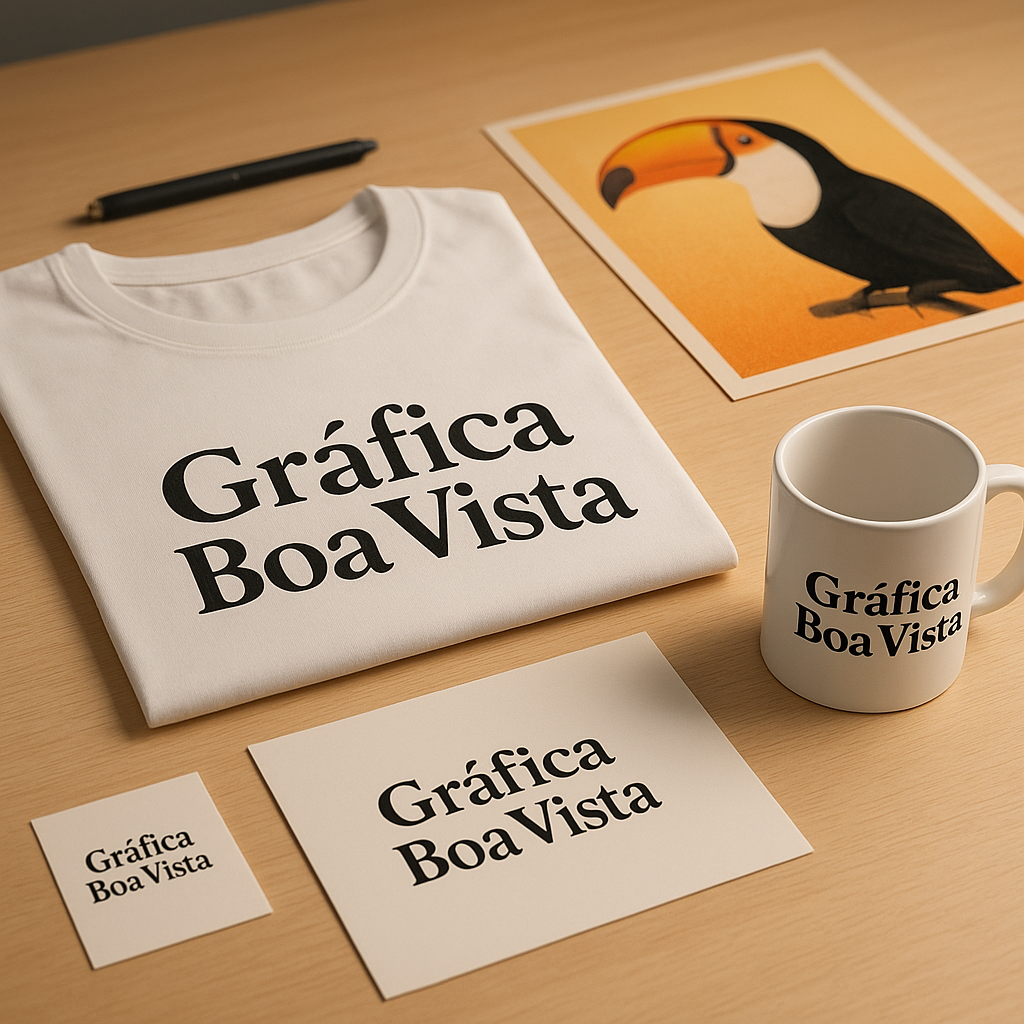 Recepção de clínica com itens personalizados em DTF UV e visual profissional