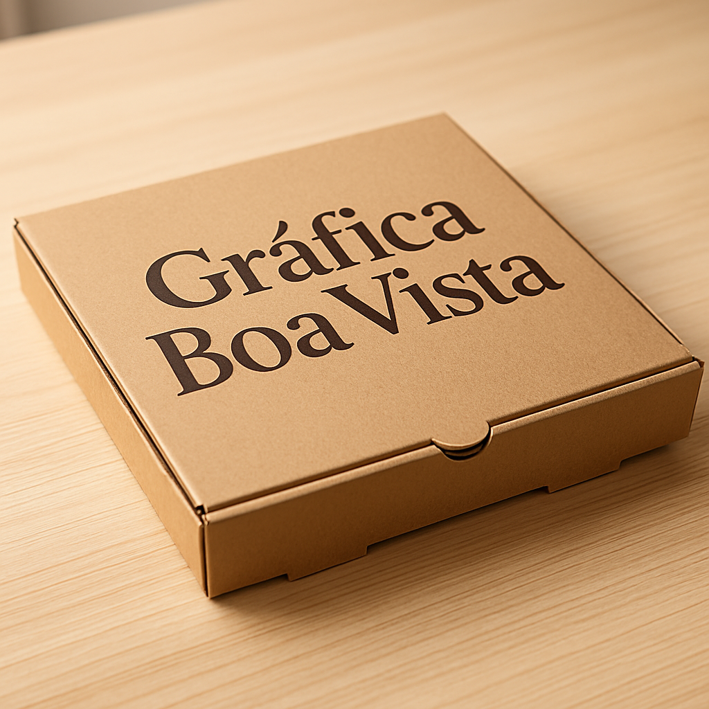 Caixas de pizza personalizadas produzidas em gráfica em Curitiba, prontas para uso comercial