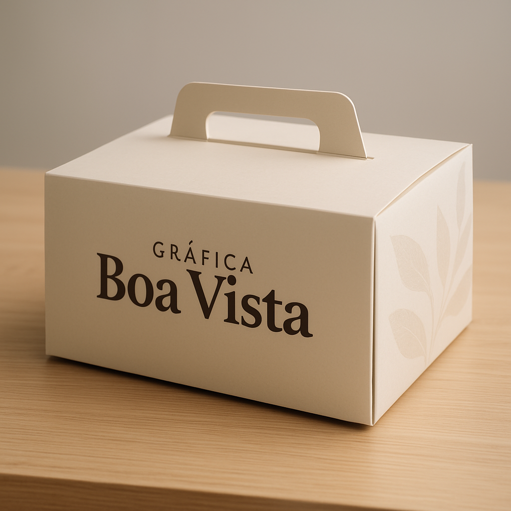 Caixas para bolo personalizadas em uma gráfica de Curitiba, com amostras de embalagem e acabamento profissional