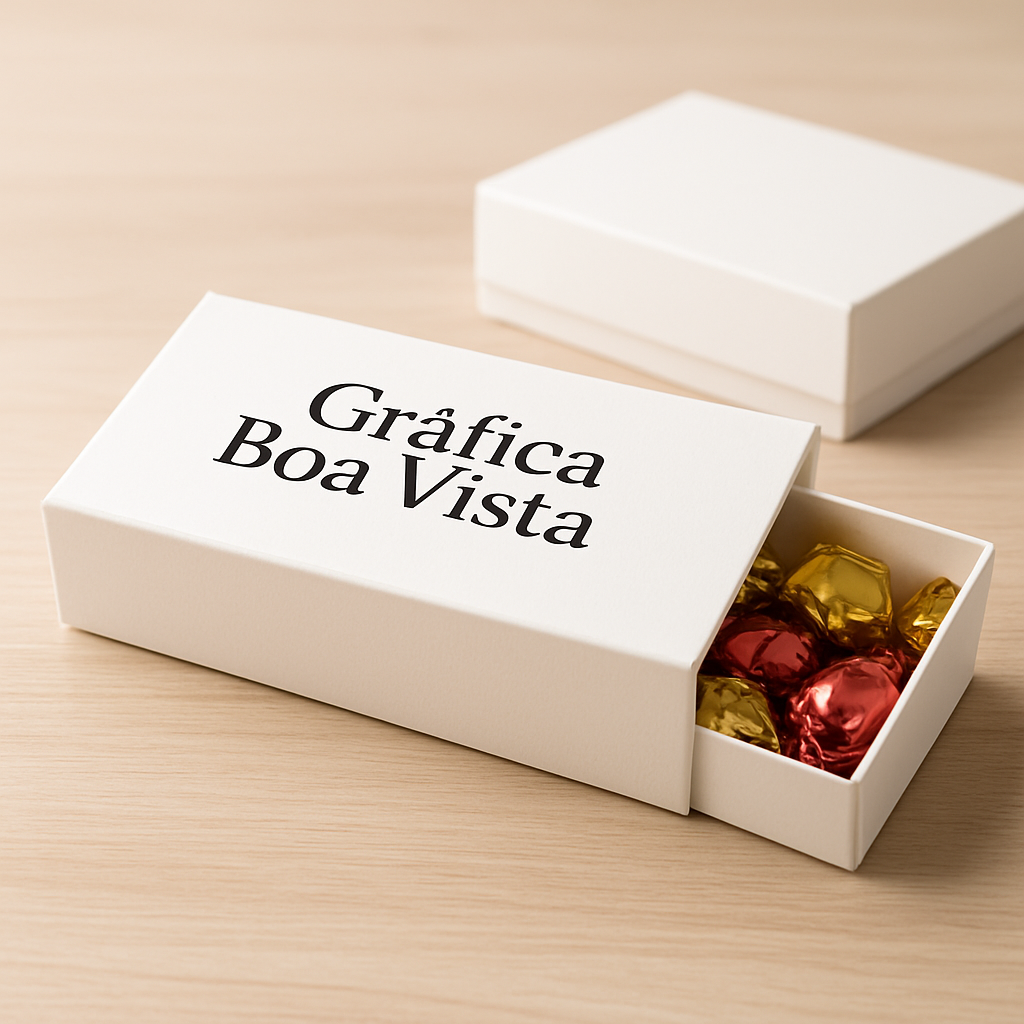Caixa para doces personalizada em Curitiba, com visual elegante e acabamento profissional