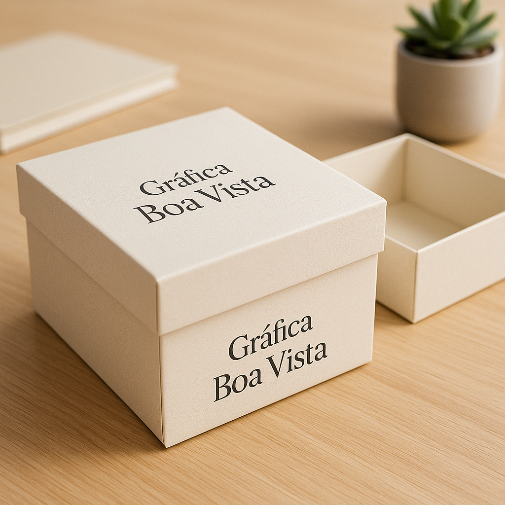 Caixas para presente personalizadas em uma gráfica de Curitiba, prontas para envio ou retirada