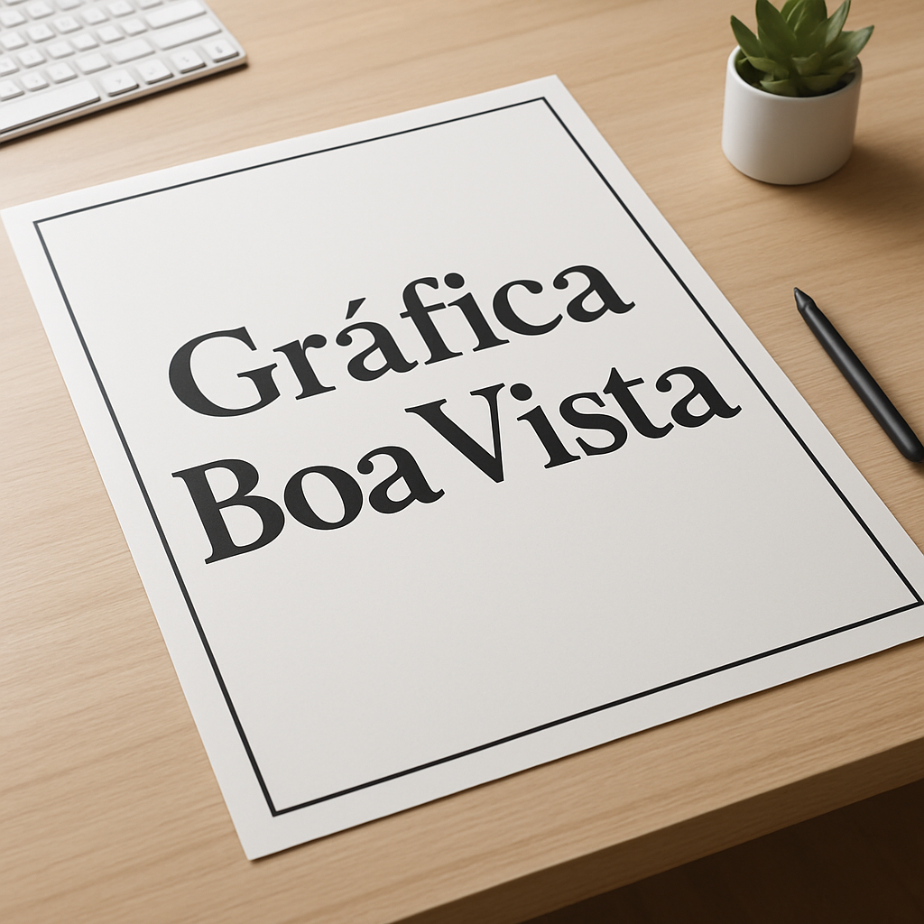 Cartaz A2 personalizado sendo mostrado em uma gráfica em Curitiba, com ambiente profissional e equipamentos de impressão ao fundo