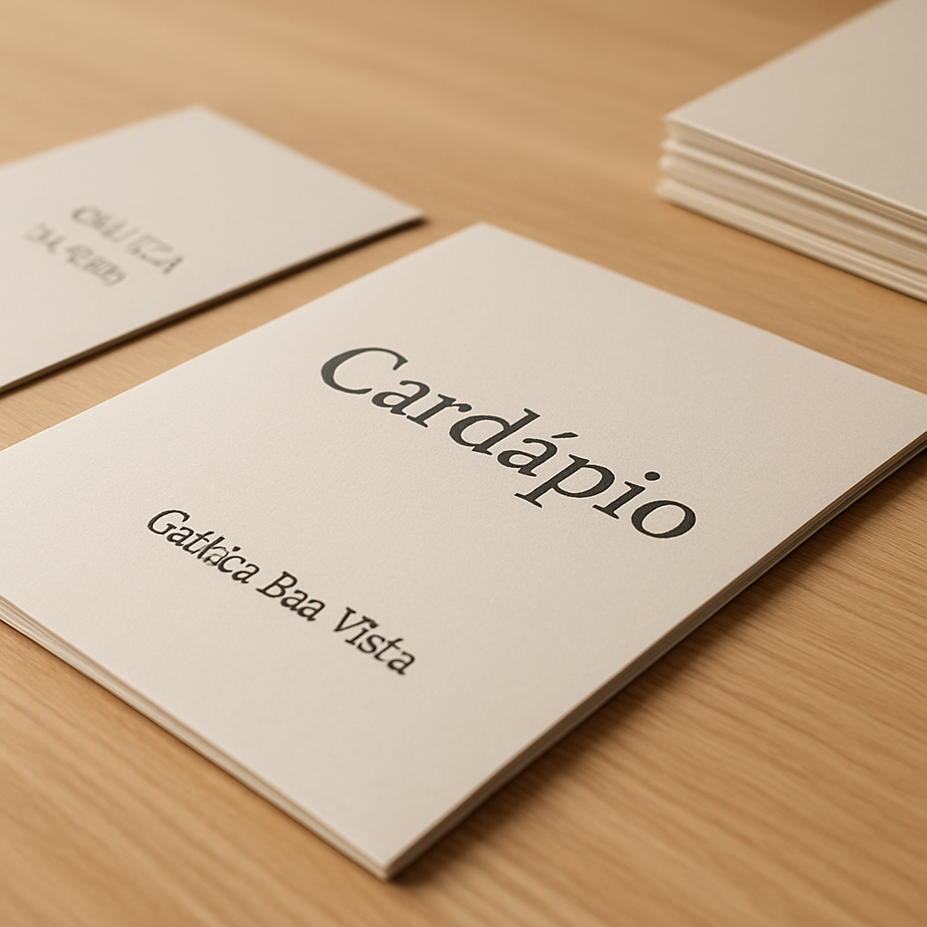 Amostras de cardápio impressas em gráfica profissional em Curitiba