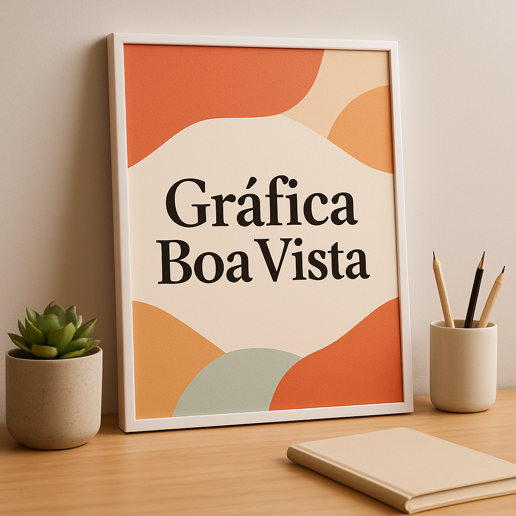 Pôster decorativo personalizado em ambiente moderno com molduras na parede