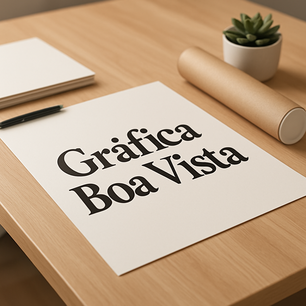 Pôster personalizado sendo avaliado em uma gráfica profissional em Curitiba