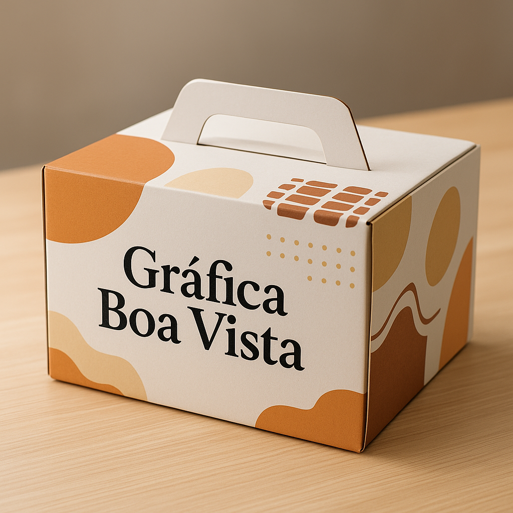 Caixas para bolo personalizadas em ambiente de gráfica em Curitiba, prontas para produção e envio