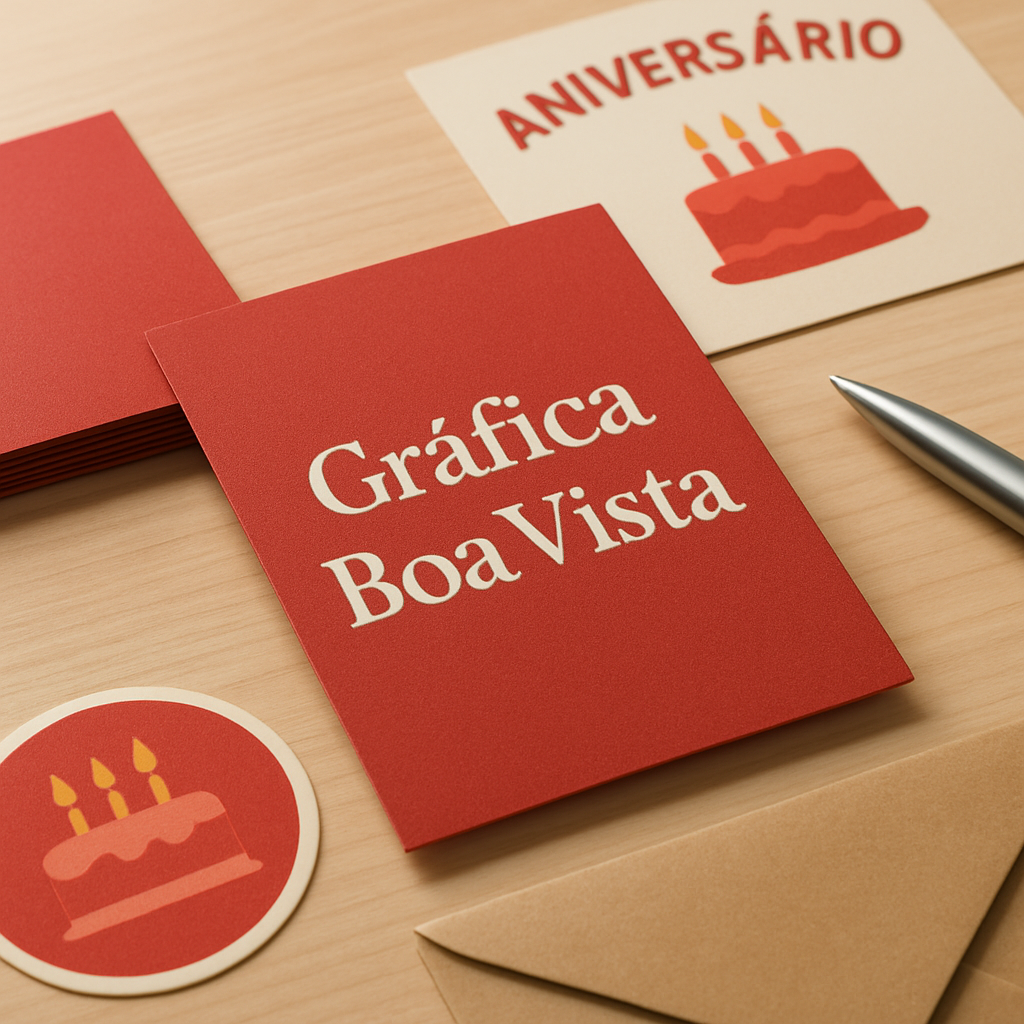 Convites de aniversário impressos em uma gráfica de Curitiba, com visual profissional e colorido