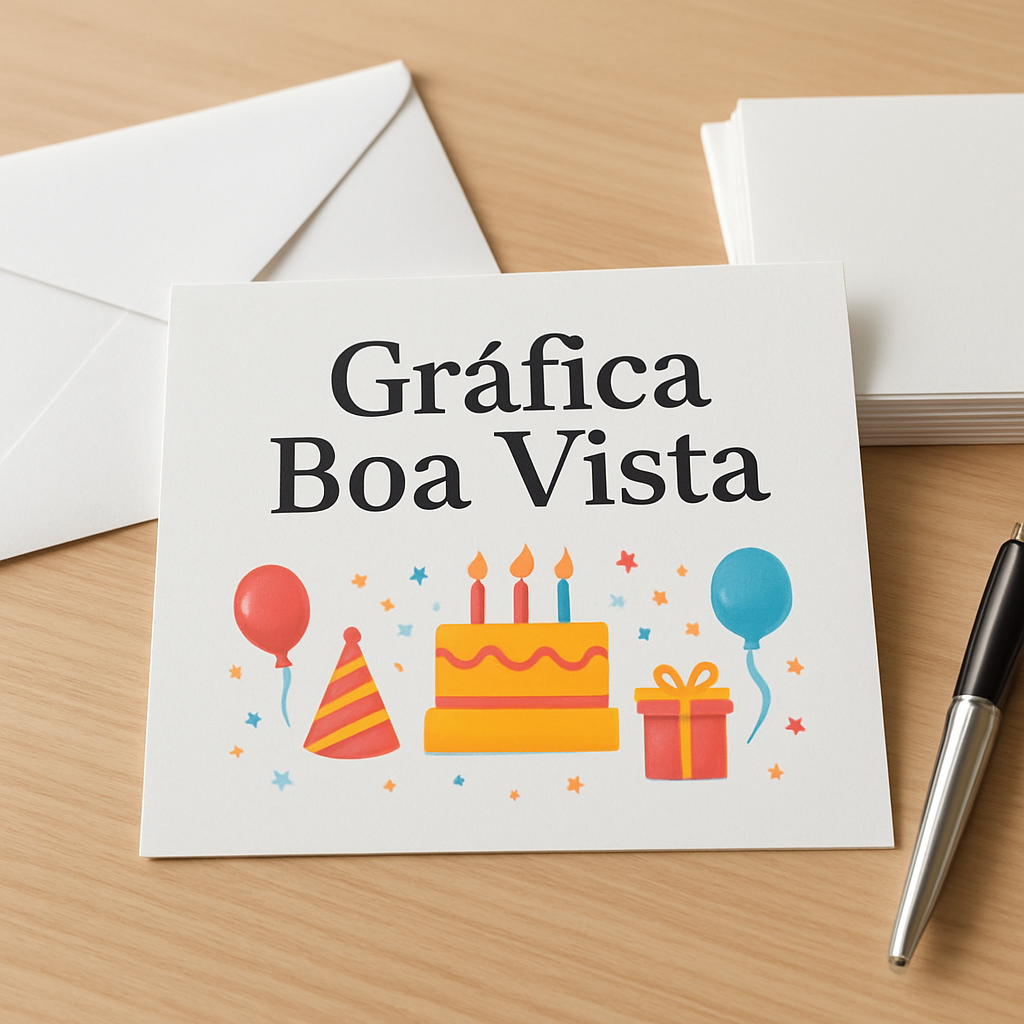 Convites de aniversário impressos em uma gráfica de Curitiba, com visual profissional e colorido